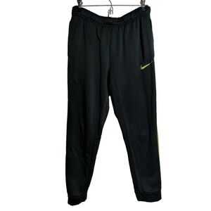 Nike Athletic Running Pants black and florescent green therma-fit men medium